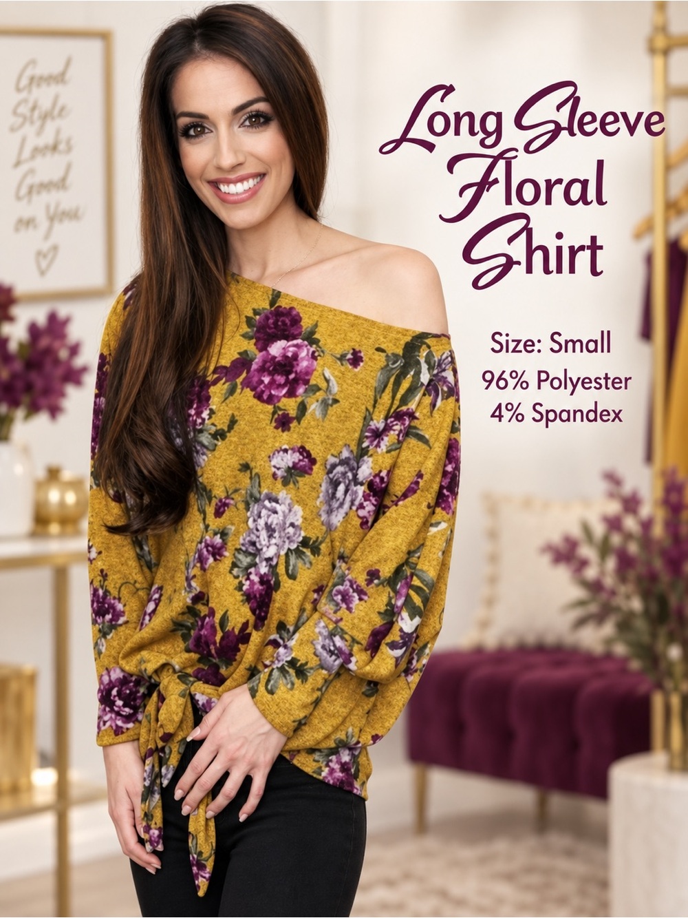Mustard Floral Off Shoulder Top NEW